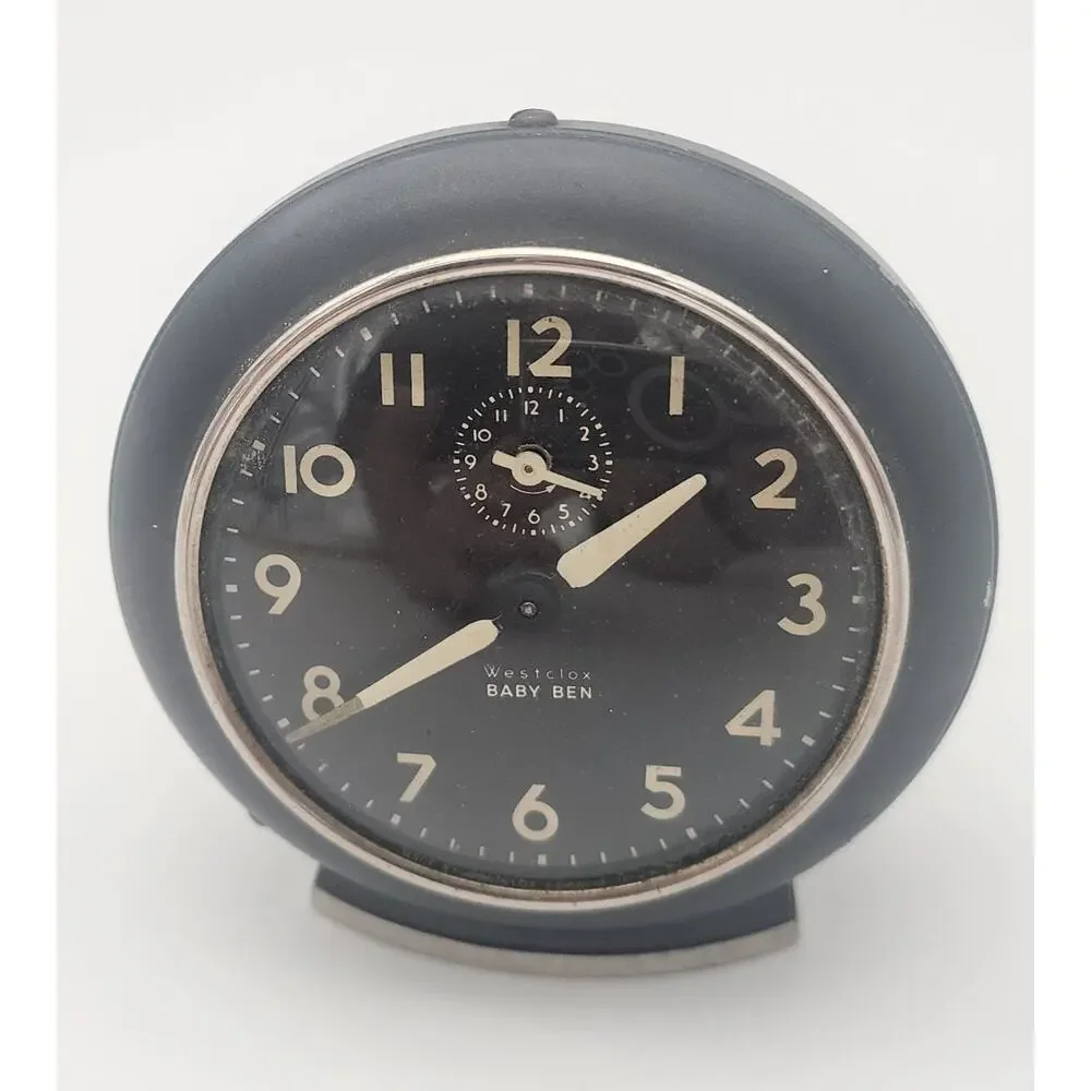 1940's- 50's Westclox Baby Ben Wind-up Alarm Clock Art Deco Westclox Baby-Ben